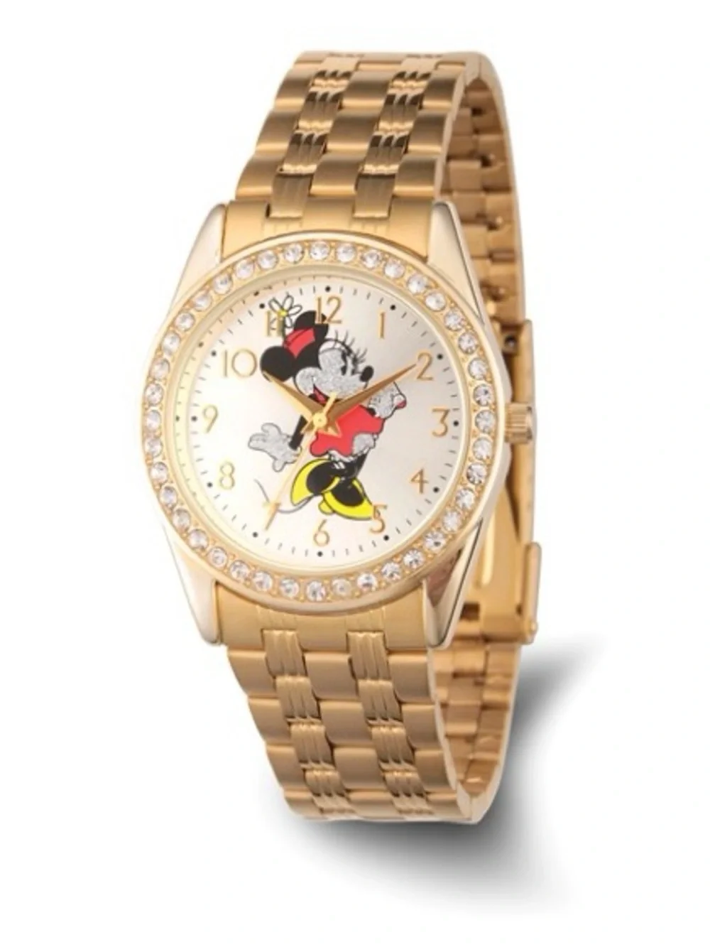 Disney Adult Size Minnie Mouse Crystal Gold-Tone Watch (XWA6726)